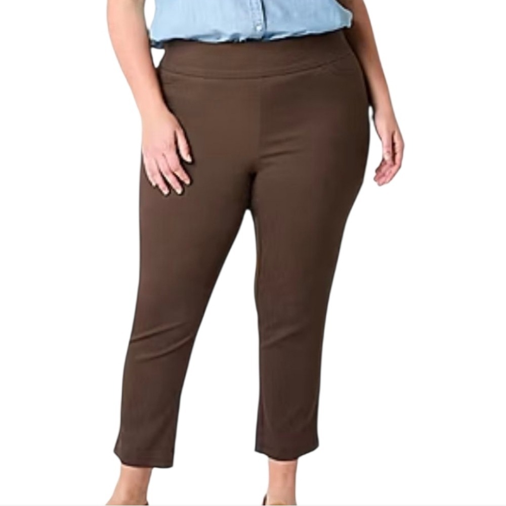 Dockers Cropped Brown Chinos Career Casual Pants Trousers Capris Plus Size 16